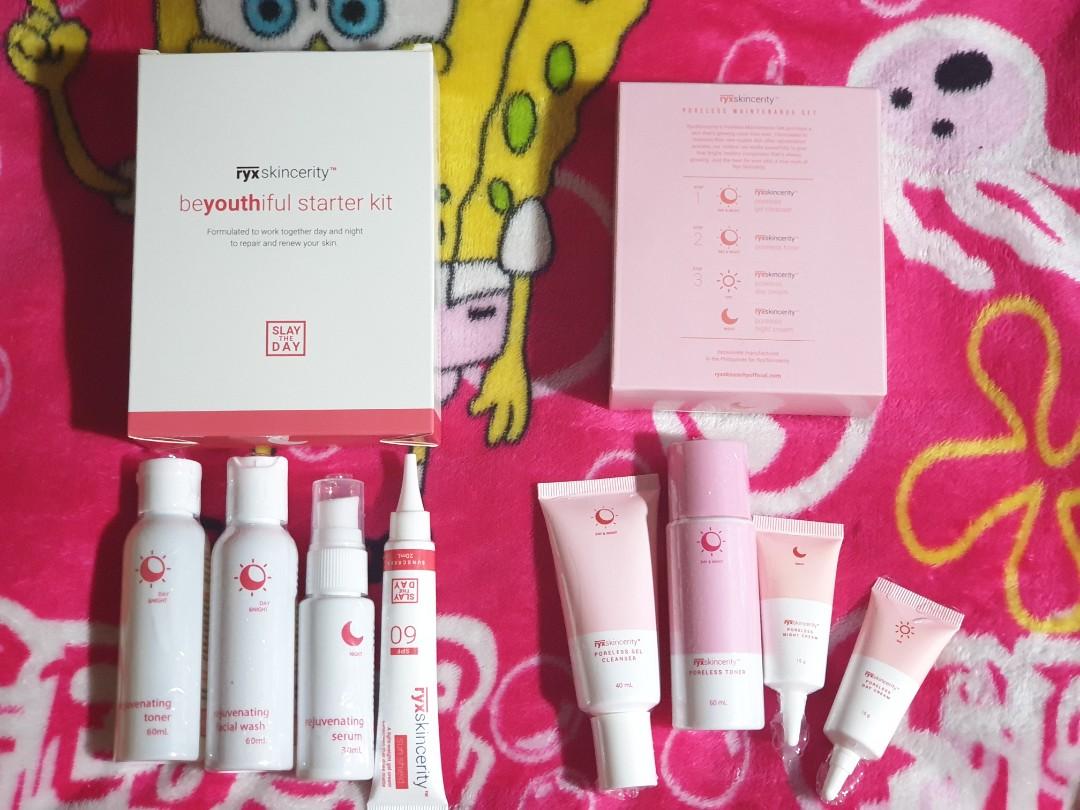 RYX skincerity Starter kit & Poreless Maintenance set. (Category: Face Care) located in Manila. Submitted by chelshoptiqueph (Listing ID 277454623, Image 1). Description: RYX SKINCERITY Starter kit - 450 pesos Poreless Maintenance- 350 pesos..