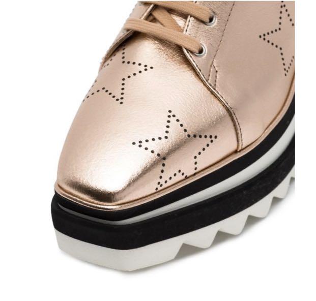 Gold stella mccartney shoes hot sale