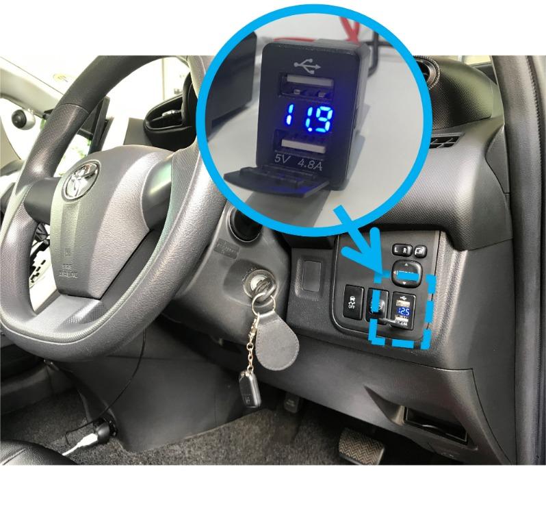 Toyota Wish 2009 2018 Dual Usb Voltage Display Smartphone Charger Port Suitable For Various Toyota