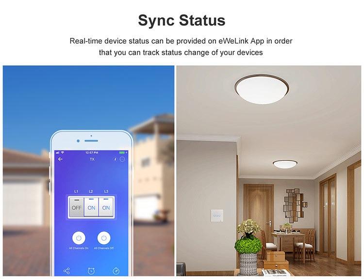 2 Gang Sonoff T1 UK SG WiFi App RF 433 86 Type remote control
