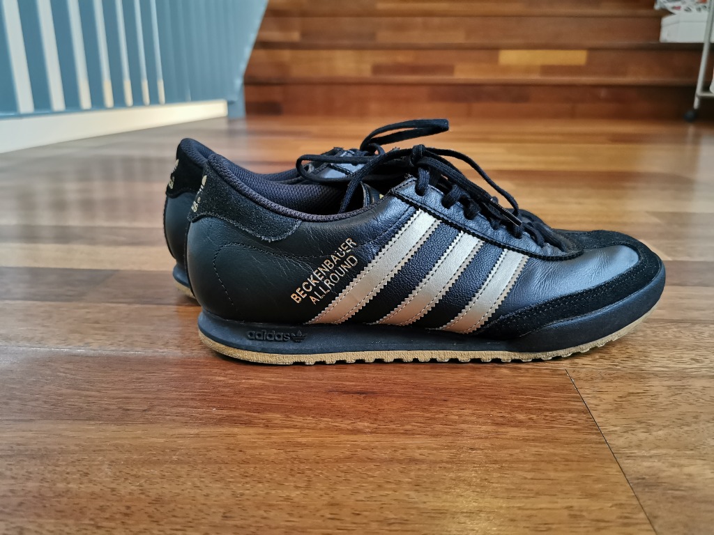 Adidas beckenbauer black trainers on sale