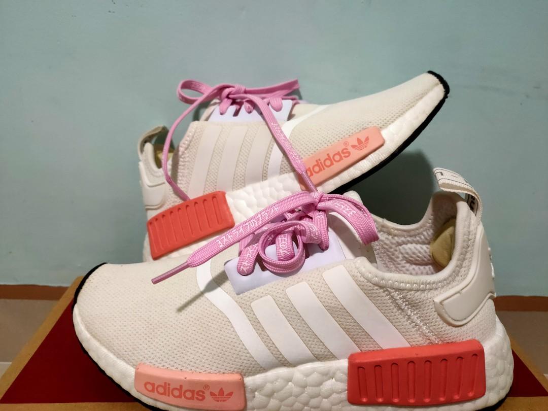 pink and white adidas shoes