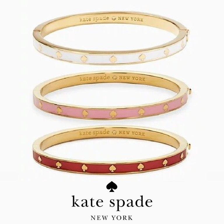 Authentic KATE SPADE Spot the Spade Enamel Bangle Set Gold Red Pink White  Bracelet, Women's Fashion, Jewelry & Organizers, Bracelets on Carousell