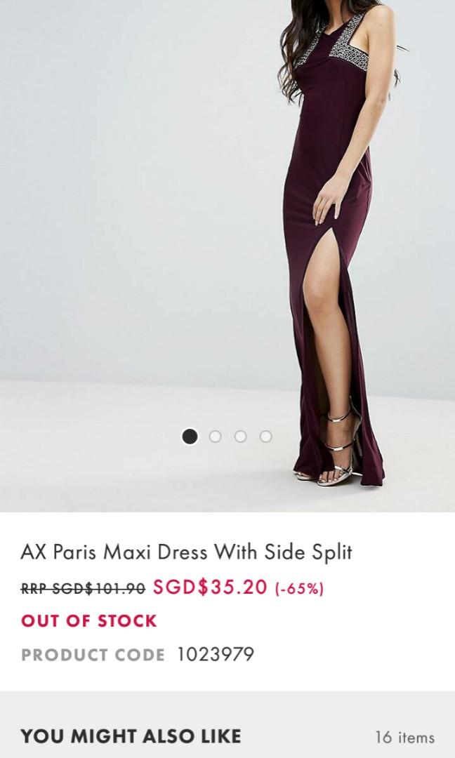 Ax paris plum maxi dress new arrivals