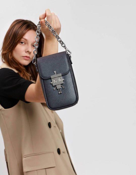 Charles Keith Robot Push Lock Bag Women s Fashion Bags Wallets Cross body Bags on Carousell