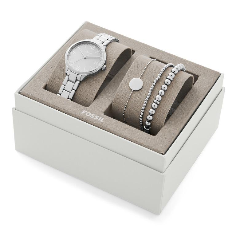 Fossil Suitor Three Hand Alloy Watch and Bracelet Box Set