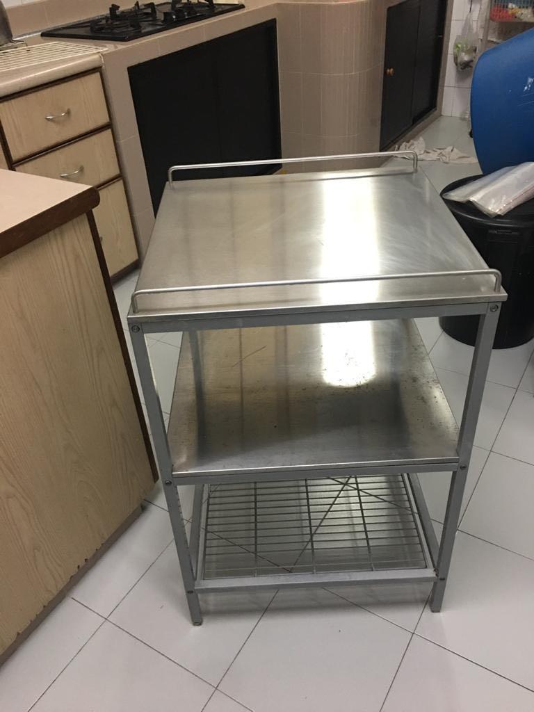IKEA kitchen table with two wheels, Furniture & Home Living, Furniture