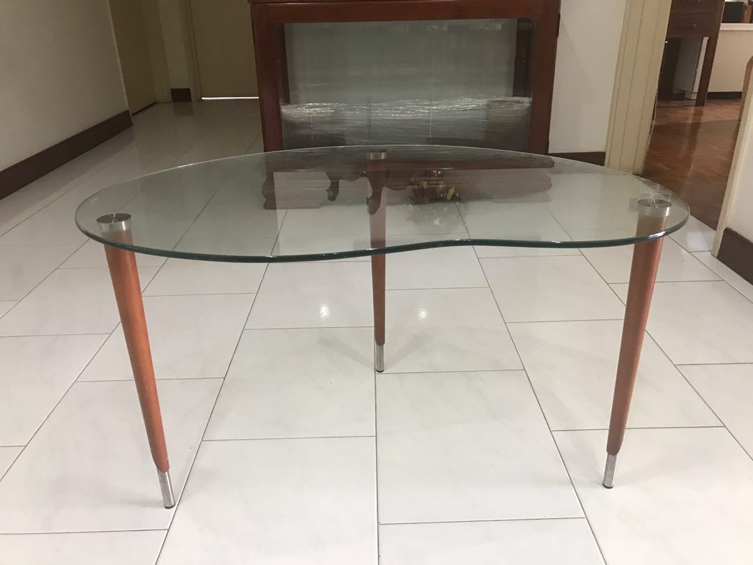 Kidney Shapetempered Glass Coffee Table Furniture Tables Chairs On Carousell