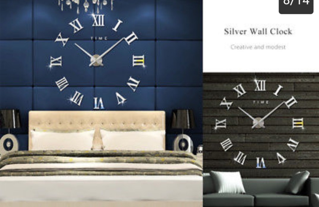 Modern Extralarge Frameless Wallclock, Furniture & Home Living, Home