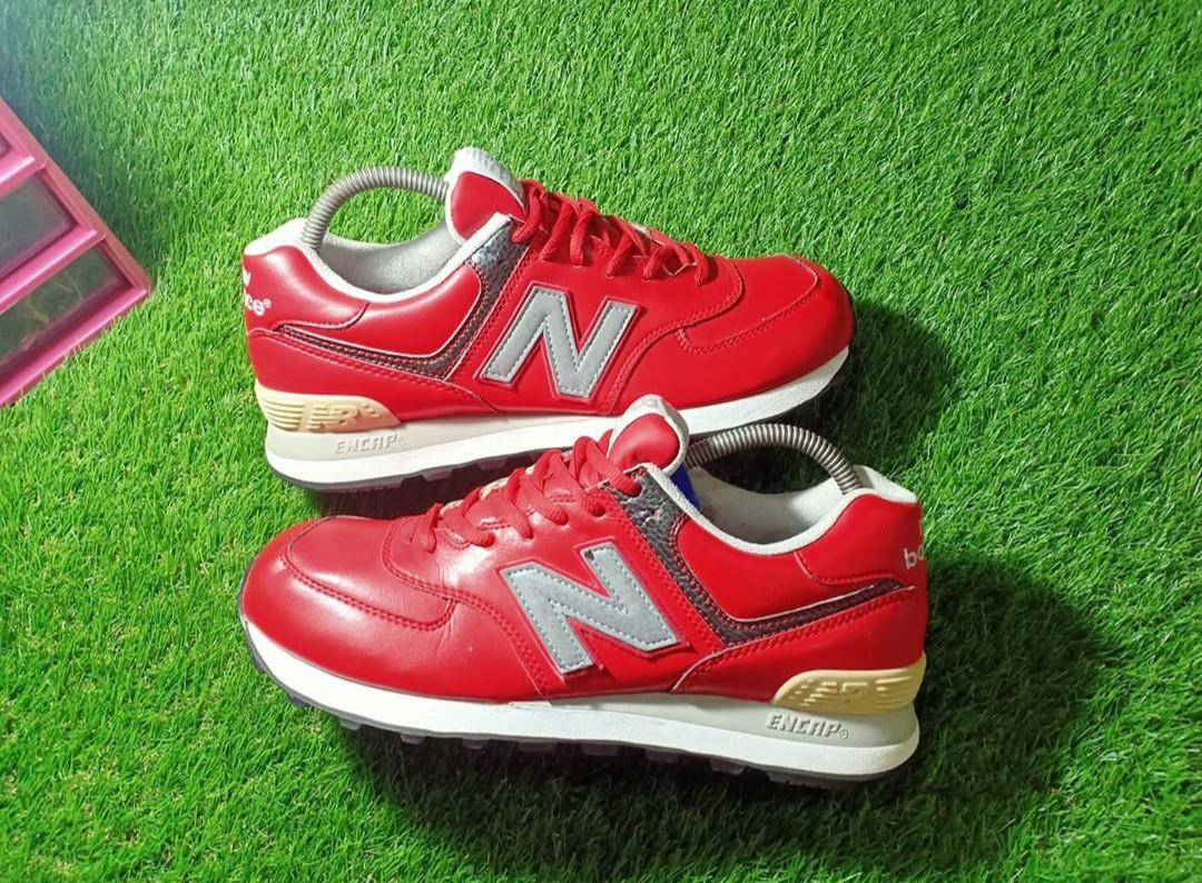 new balance 574 red leather
