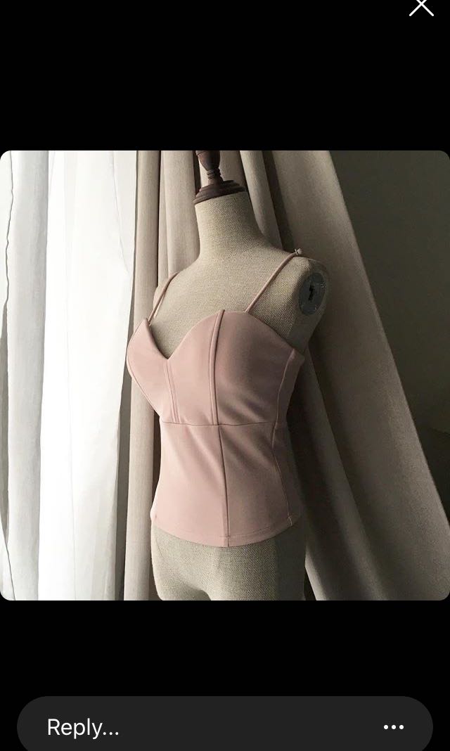 Pastel pink bustier, Women's Fashion, Tops, Sleeveless on Carousell