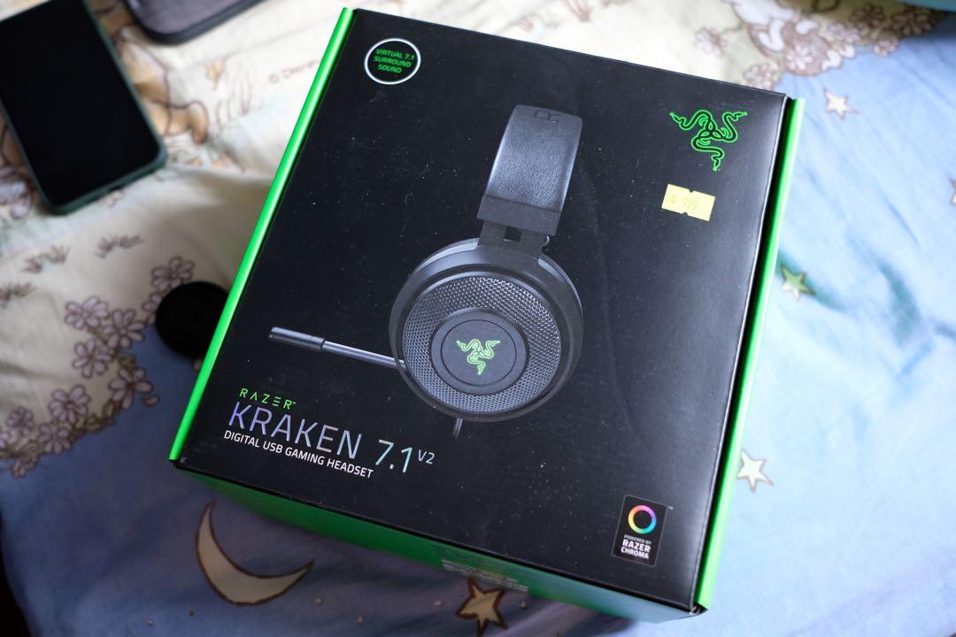 Razer Kraken 7 1 V2 Chroma Gaming Headset 電子產品 錄音器材 Carousell