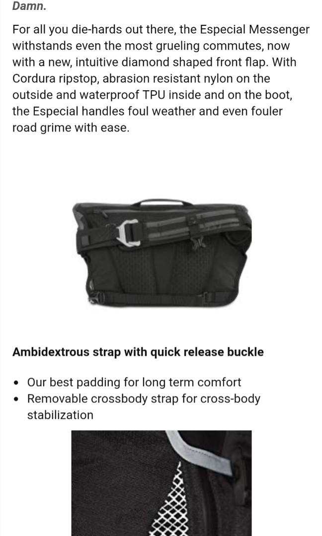Timbuk2 Especial Messenger Bag waterproof, Men's Fashion, Bags
