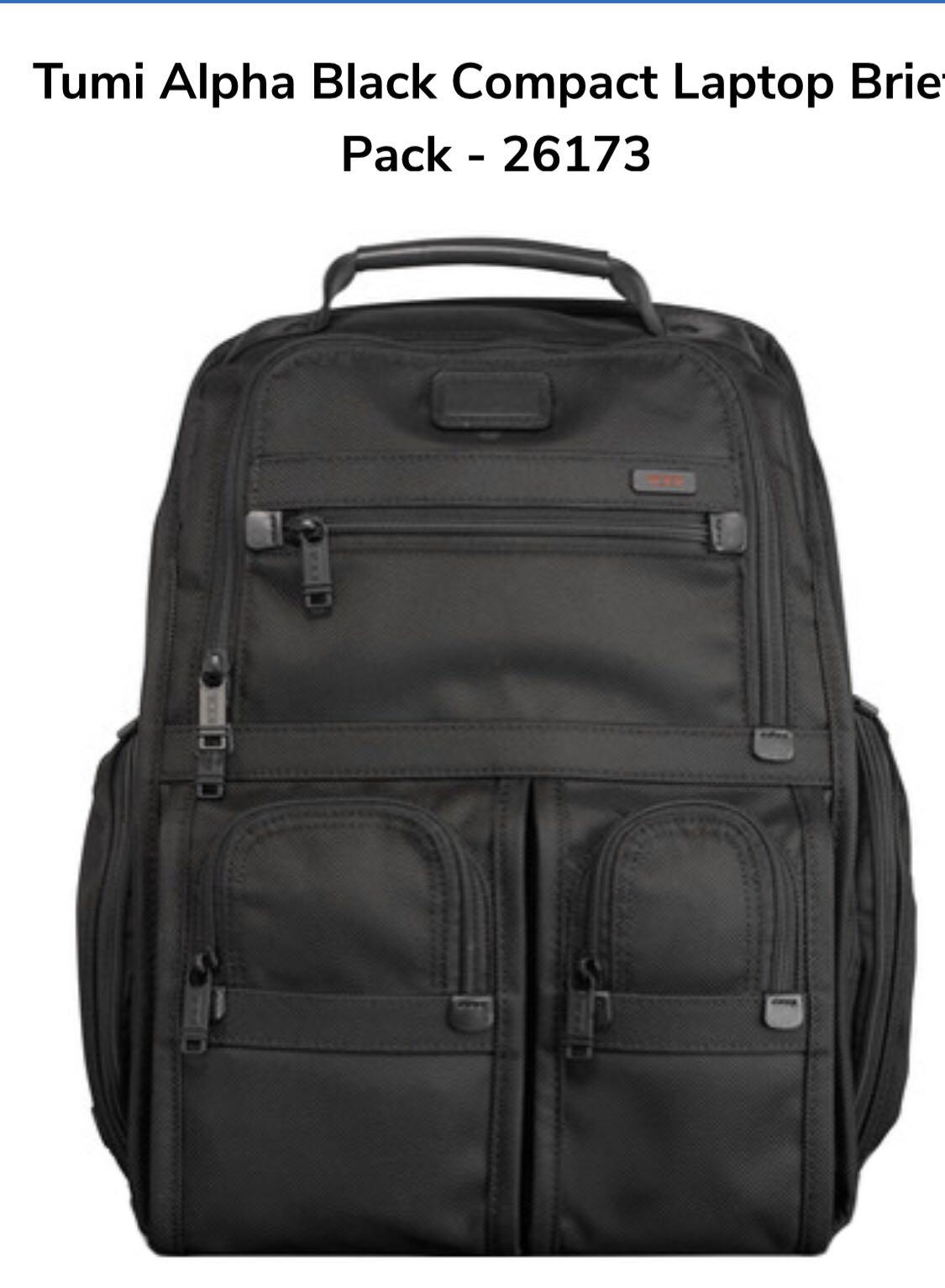 Tumi Backpack Alpha Bravo Compact Laptop Pack Black 26173DH, Men's