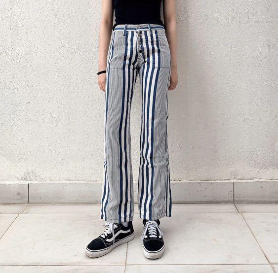 vintage striped jeans