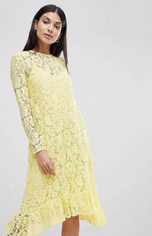 yellow lace dress uk