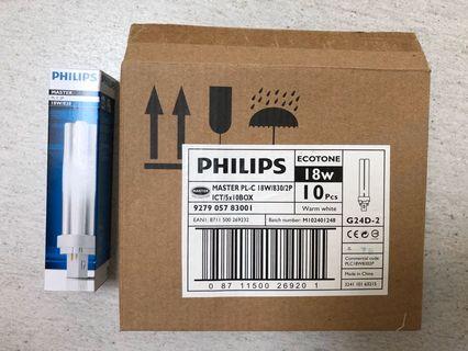 Brand New In Box Philips Master PL-C 18W/830/2P Warm White (New & Sealed Box of 10)