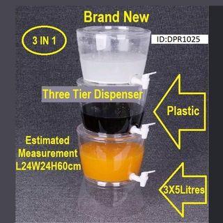 Three Tier Plastic Dispenser - Brand New
