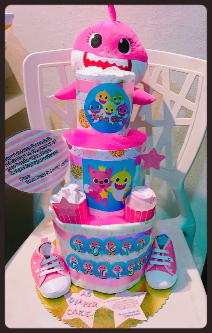 baby shark diaper cake