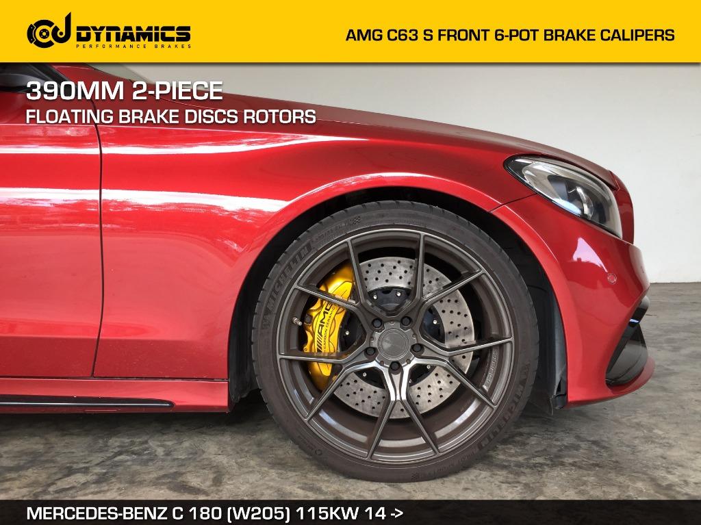 Cj Dynamics 390mm 2 Piece Floating Brake Discs Rotors For Amg C63 S Front 6 Pot Brake Calipers On Mercedes Benz C 180 W205 115kw 14 Car Accessories Accessories On Carousell