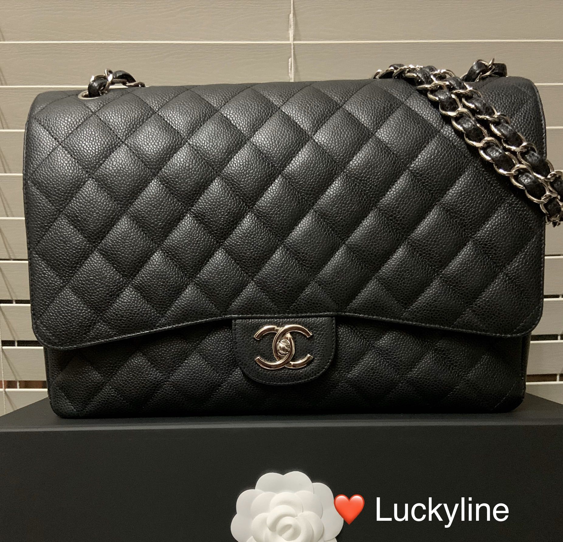 Chanel Classic Double Flap Bag Silver Hardware