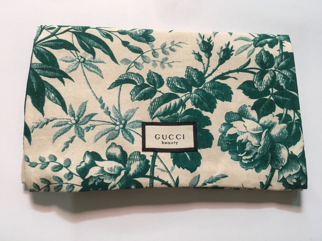 New Gucci Beauty Bloom Y2 EDT POUCH Green & Off White