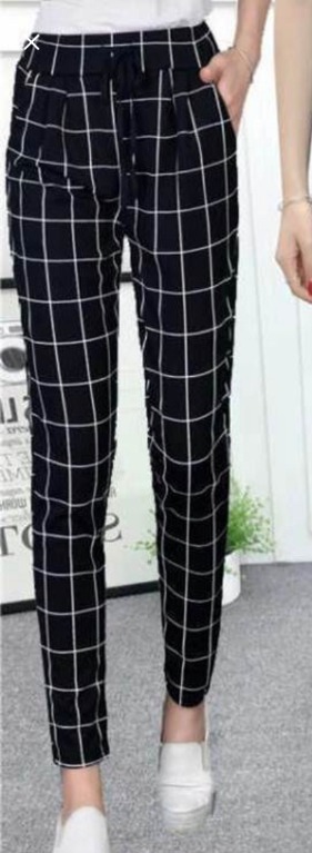 Black pants with white squares best sale