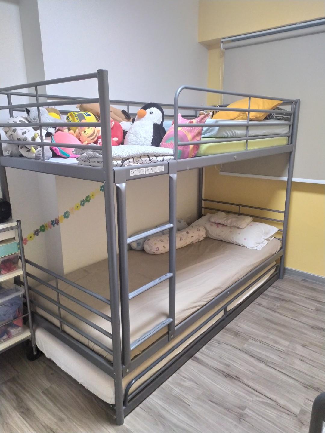 Ikea Bunk Bed (Svarta), Furniture & Home Living, Furniture, Tables & Sets on Carousell