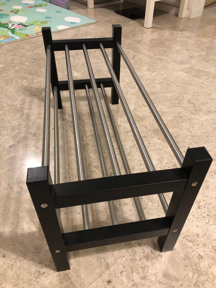 Ikea shoe rack Tsujig black, Furniture & Home Living, Furniture