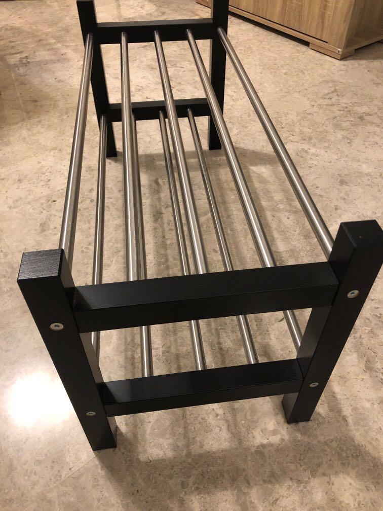 Ikea shoe rack Tsujig black, Furniture & Home Living, Furniture, Shelves,