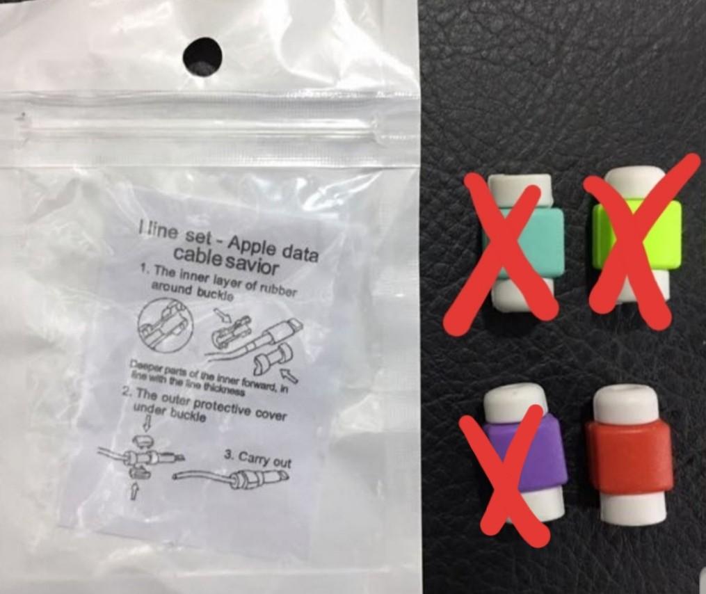 iphone cable protector (Category: Cases & Sleeves) located in Singapore. Submitted by daisy_pink (Listing ID 276671326, Image 1). Description: iphone cable protector (New) Colour: Purple - Left: 0 Red -Left: 2 $0.40 each Pay postage or collect at block.