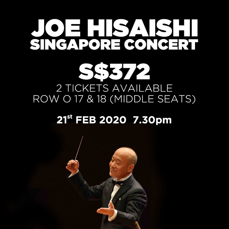 Joe Hisaishi Singapore Concert, Tickets & Vouchers, Event Tickets on