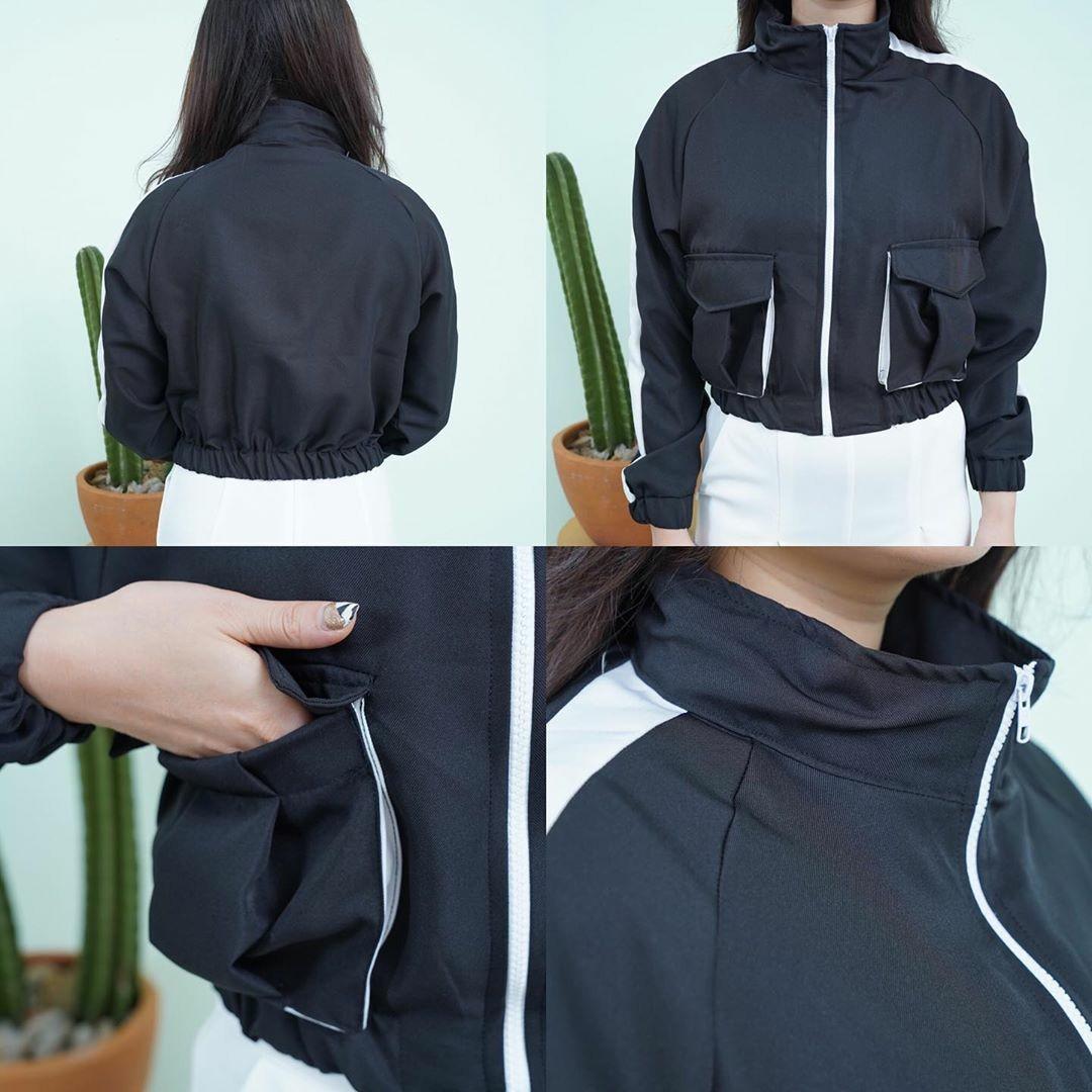 Kode B3257 Adjective Crop Bomber Jacket, Fashion,