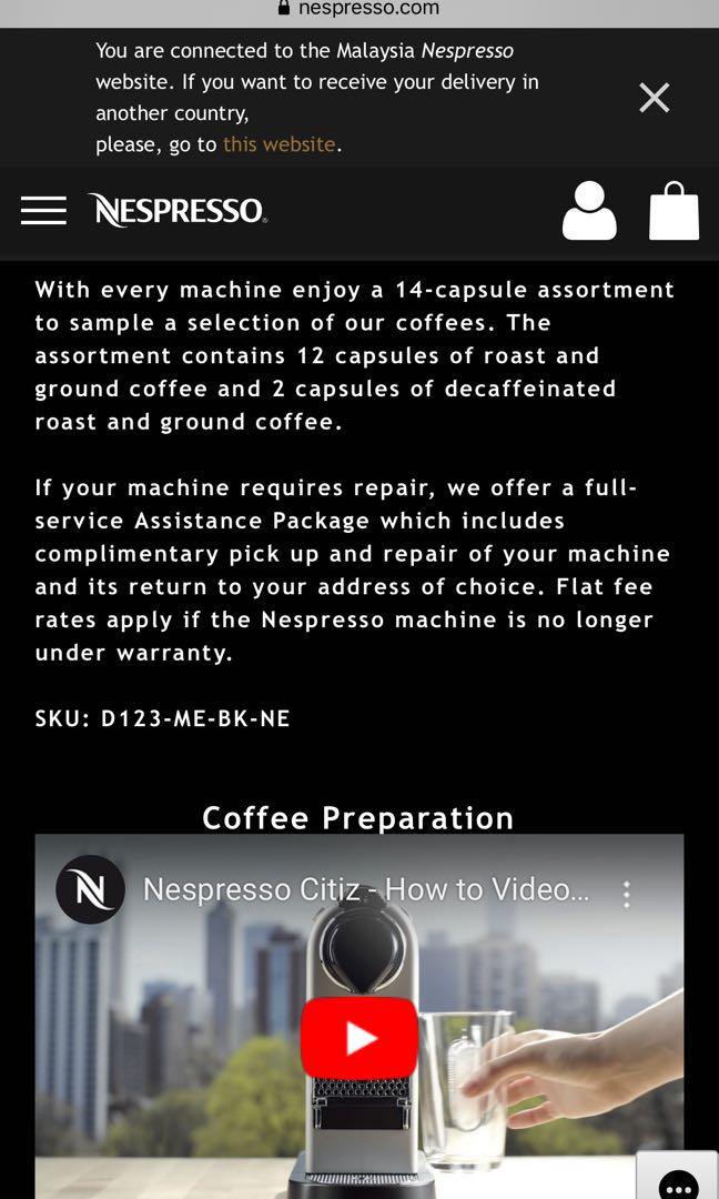 Nespresso CitiZ Milk D122 Limousine Black TV Home Appliances