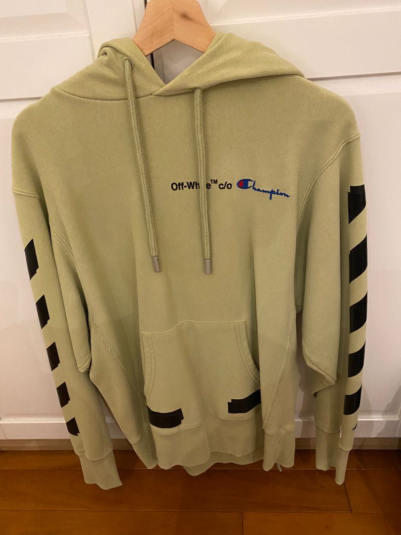Off white champion hoodie beige cheap