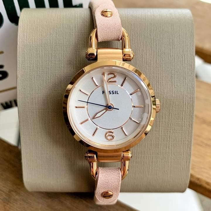Dial Blush Pink Leather Strap Watch 