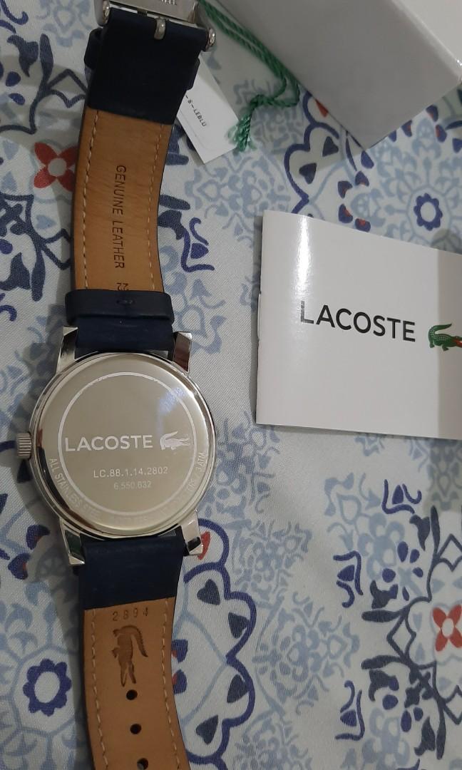 Lacoste watch sales leather strap