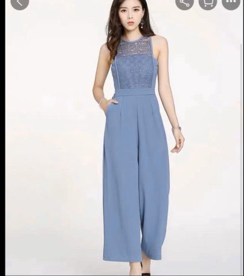 pastel blue jumpsuit
