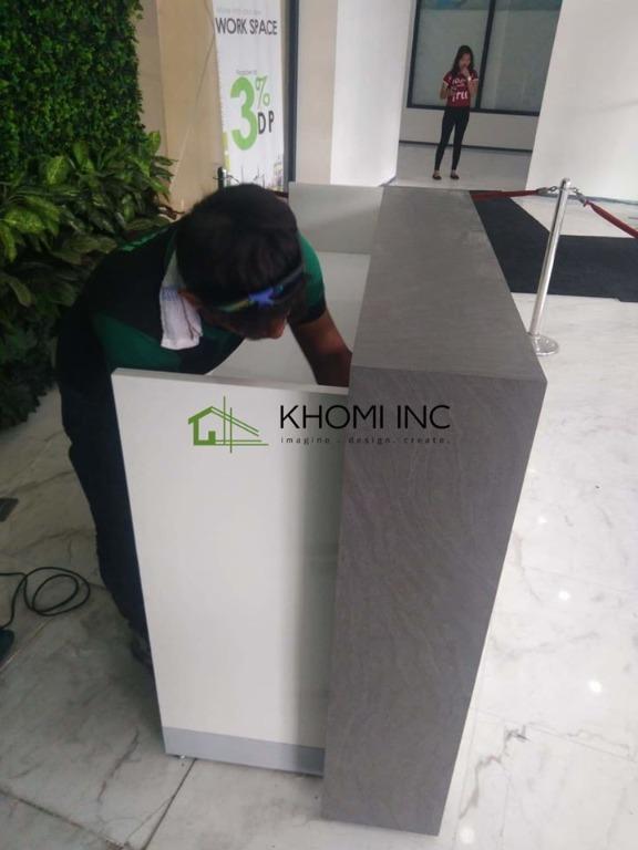 RECEPTION COUNTER Office Partition Furniture, Furniture & Home Living ...