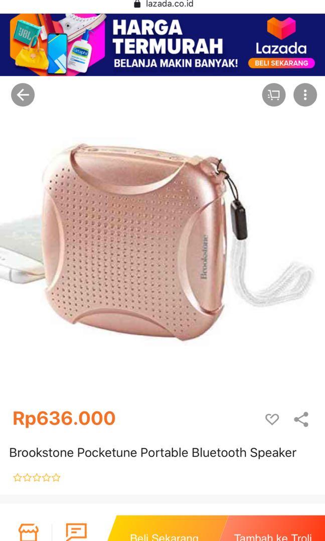 Brookstone Pocketune Portable Bluetooth Speaker www.malaikagroup
