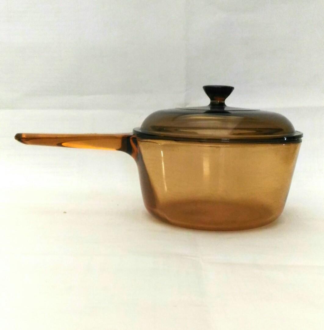 Pyrex Amber Brown Visions 1.5 Liter Double Boiler Insert Vintage