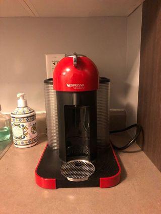 Red Nespresso Machine (Includes Milk Frother & Nespresso Pod Basket)