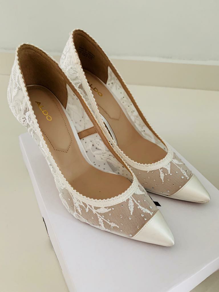 Aldo white heels US 7. UK 4.5, Women's Fashion, Footwear, Heels