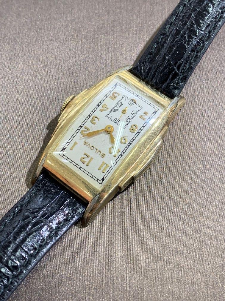 Bulova Sub Second Hand 10k R.G.P Tank Winding Vintage Watch oub