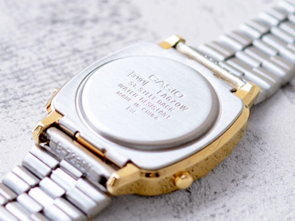 Casio Vintage LA670 Digital Quartz LA670WGA1DF Black Dial, Women's Fashion, Watches