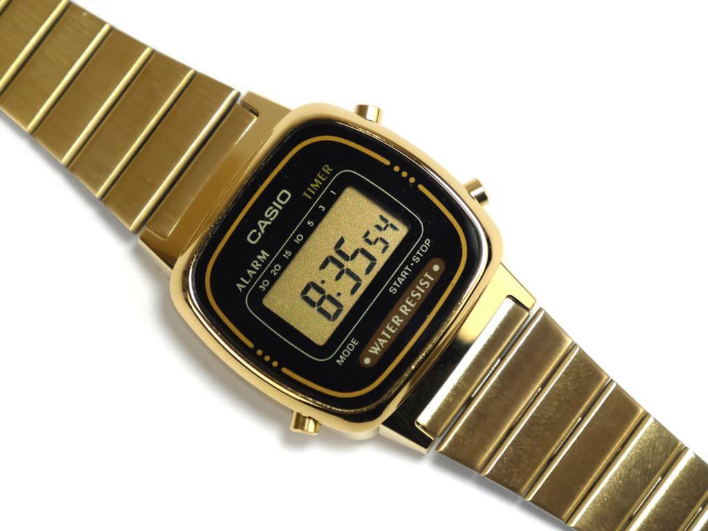 Casio Vintage LA670 Digital Quartz LA670WGA1DF Black Dial, Women's Fashion, Watches