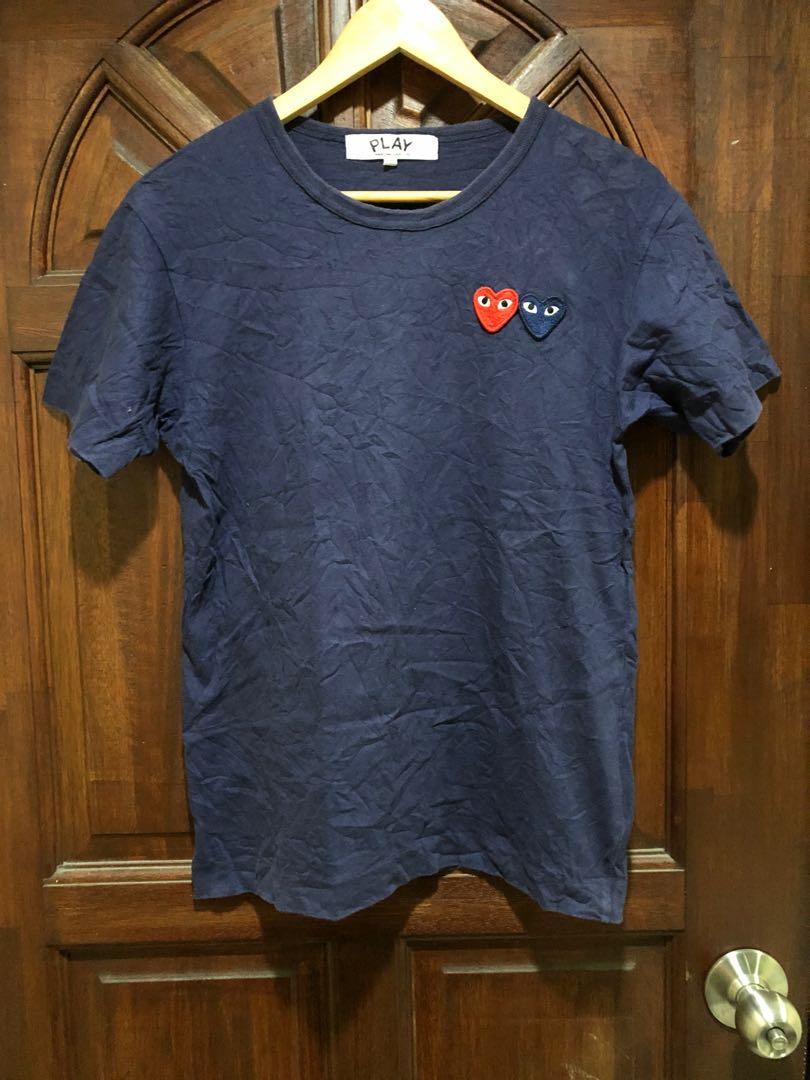 CDG Play Two hearts Men s Fashion Tops Sets Sleep and Loungewear on Carousell