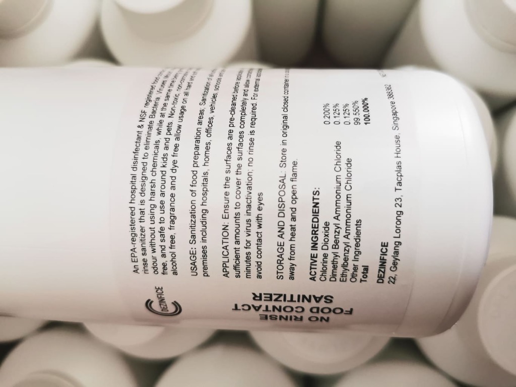 Sanitizers 1L Chlorine Dioxide No Rinse Food Contact Safe Sanitizer