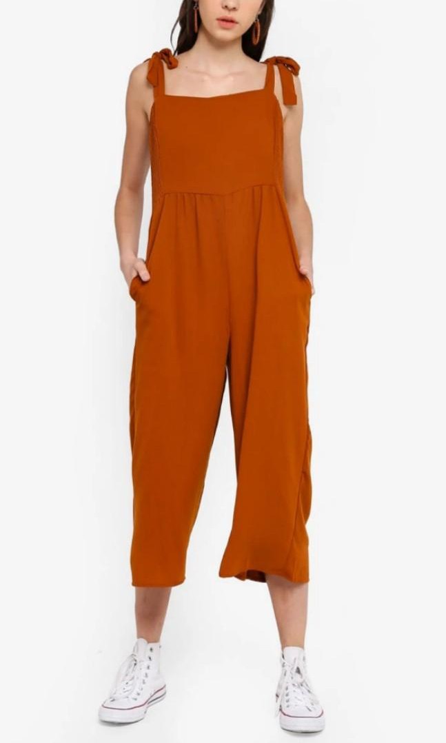 Woven alexa shop strappy jumpsuit