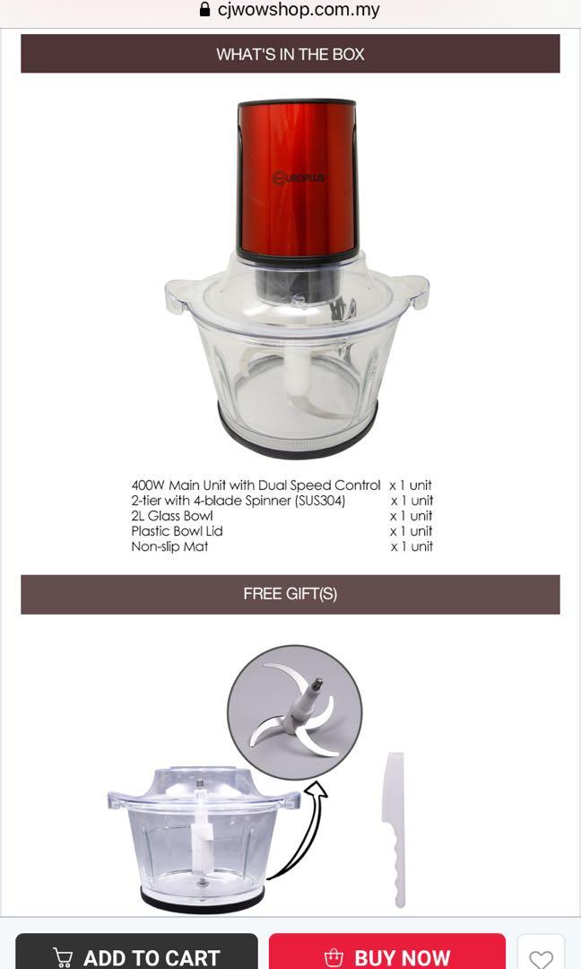 EUROPLUS FOOD CHOPPER (blender), TV & Home Appliances, Kitchen